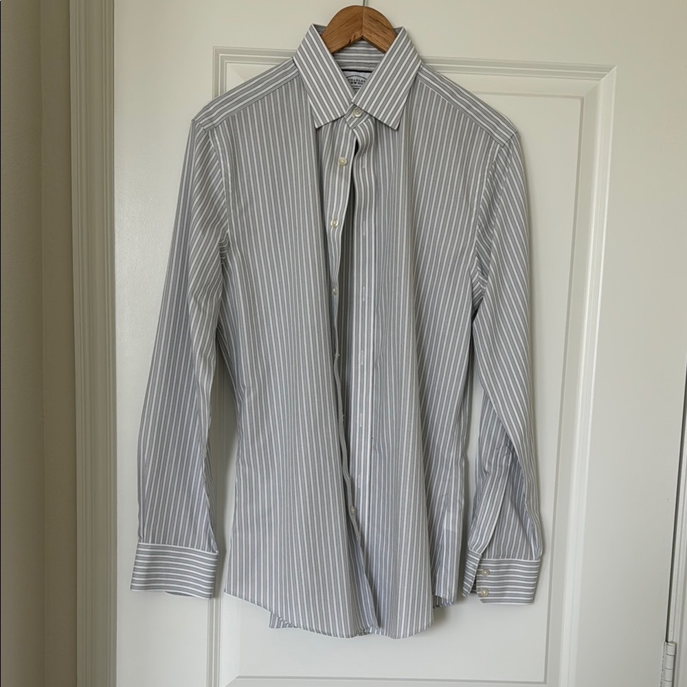 Men's Striped Gray Shirt